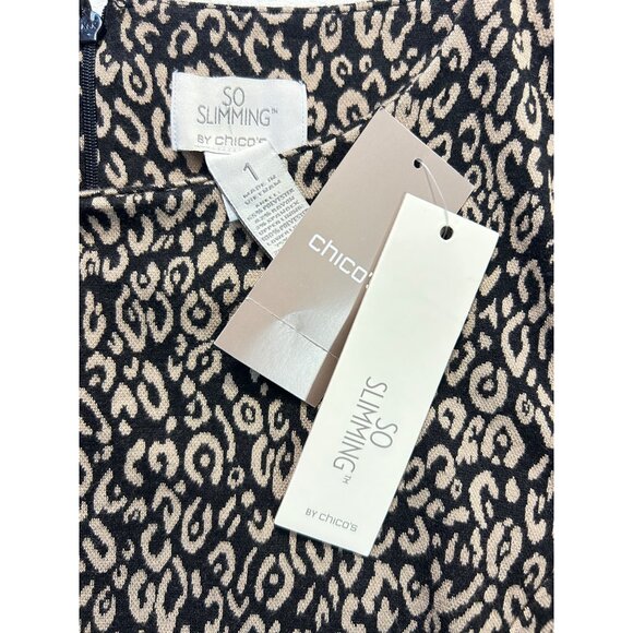 Chico So Slimming animal leopard print Dress size 1 Medium NWT $159 - Picture 5 of 6